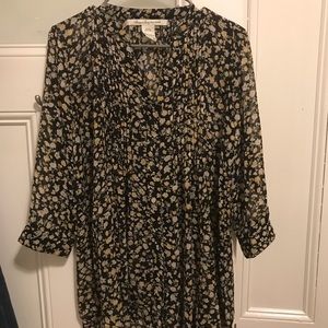 Cute floral thin long dress shirt